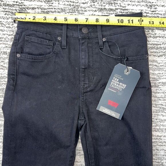 NWT LEVIS PREMIUM 724 HIGH-RISE STRAIGHT
CROPPED Sz 24 Black - Picture 10 of 16